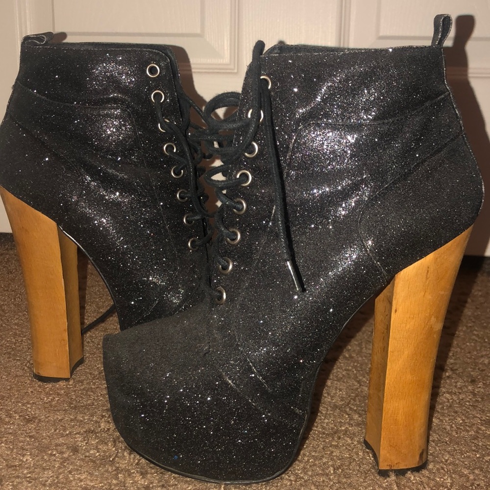 Sparkly Platform Booties - image 1
